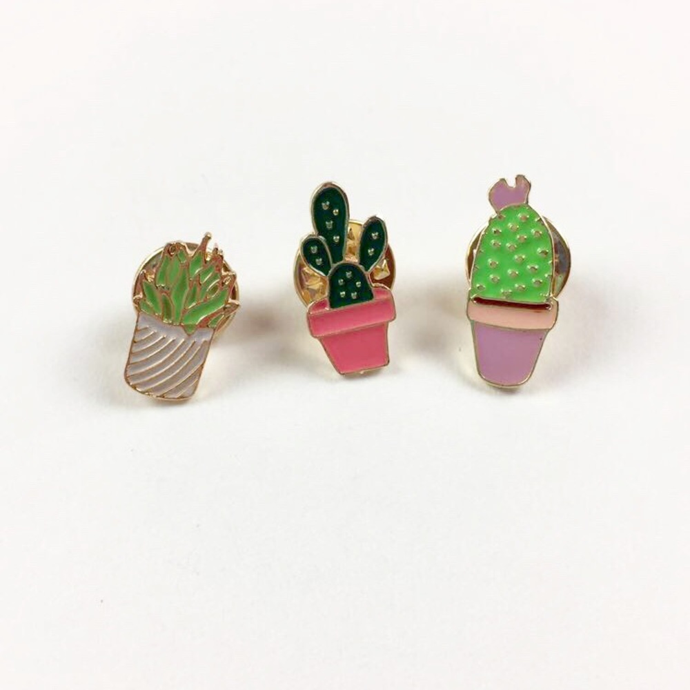 Succulent Enamel Pin Set Brand New